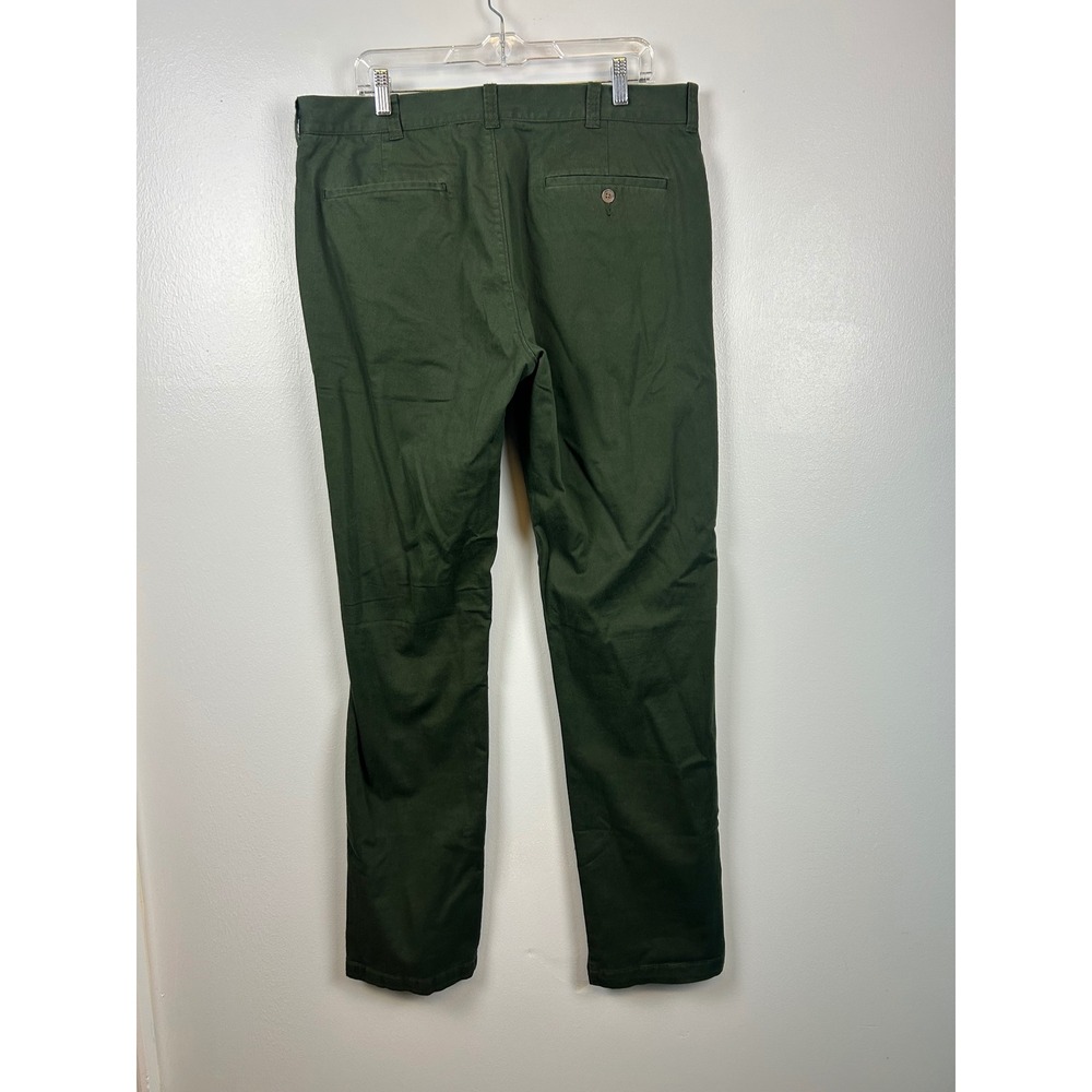 J Crew Flex Straight Fit Chinos Pants 36x36 Dark‎ Moss Green Plaid Flannel Lined - Picture 4 of 8
